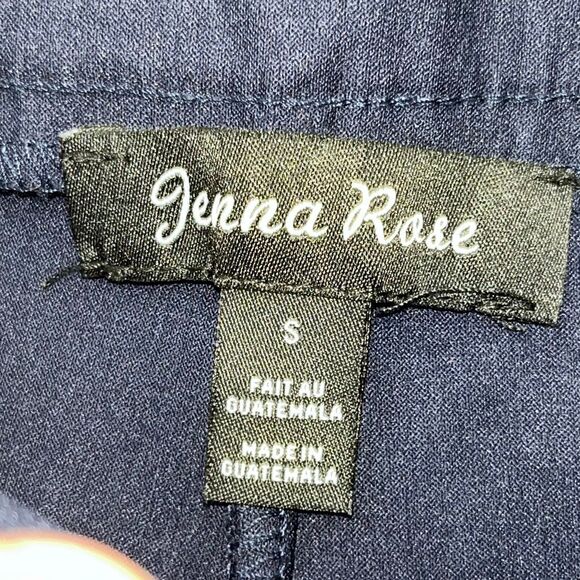 Jenna Rose Women's Navy Blue Lace Hem Pull On Cropped Pants Size Small NWT - Picture 10 of 11